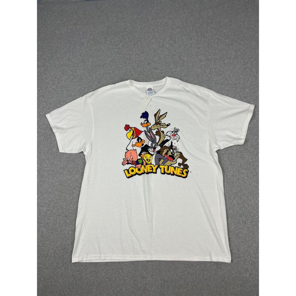 Looney Tunes Shirt Mens XL White Bug Bunny Daffy Duck Taz Wile E Coyote